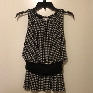 Black Blouse with white polka dots
